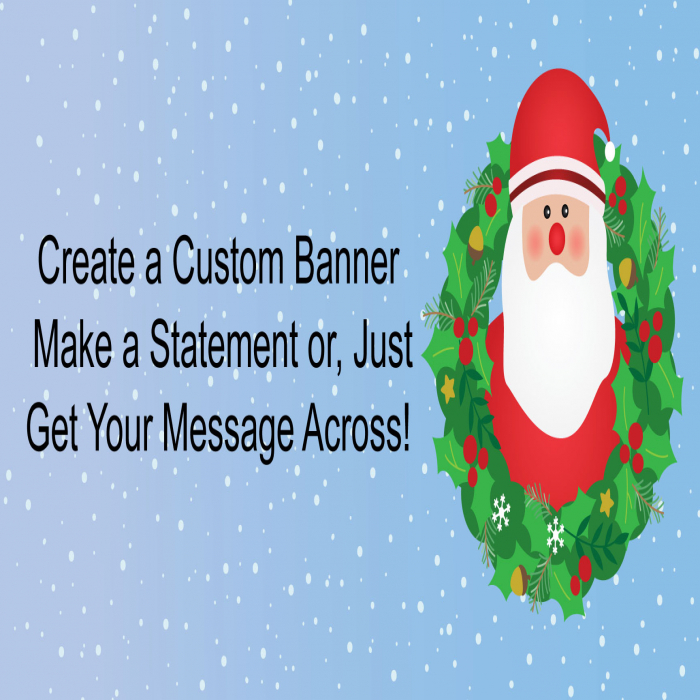 Santa Wreath Custom Banner  - 24" X 48"