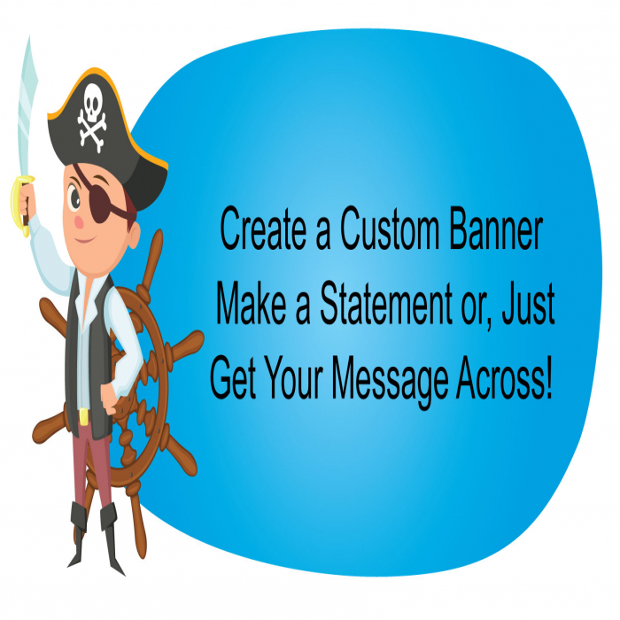 Pirate Custom Banner  - 12" X 24"