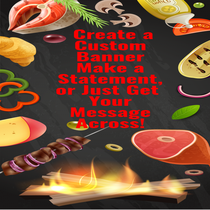 BBQ Foods Custom Banner  - 18" X 36"