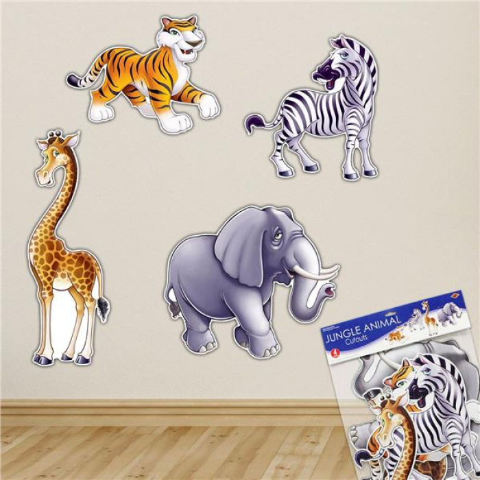 Jungle Animal Cutouts (Per 4 pack) Jungle Animal Cutouts (Per 4 pack)