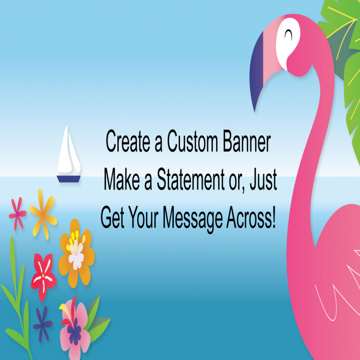 Lush Luau Flamingo Custom Banner - 12" X 24" Lush Luau Flamingo Custom Banner - 12" X 24"
