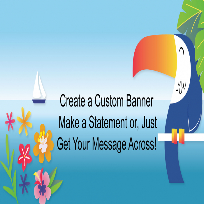 Lush Luau Toucan Custom Banner - 18" X 36" Lush Luau Toucan Custom Banner - 18" X 36"