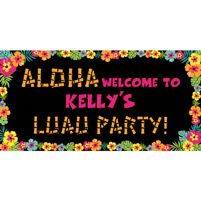 Luau Flowers Custom Banner - 18" X 36" Luau Flowers Custom Banner - 18" X 36"