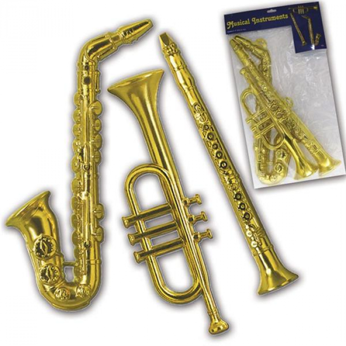 Gold Musical Decorations (Per 3 pack)
