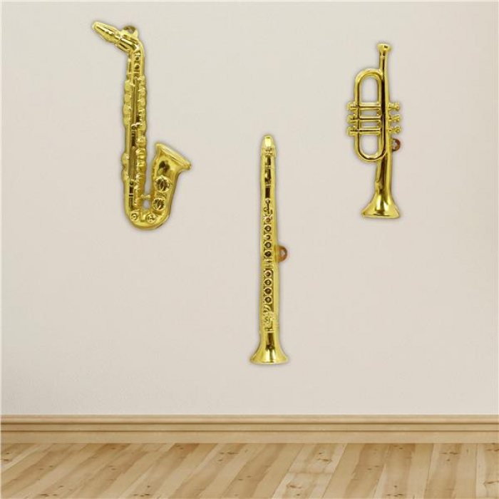 Gold Musical Decorations (Per 3 pack)