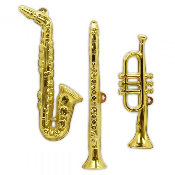 Gold Musical Decorations (Per 3 pack)
