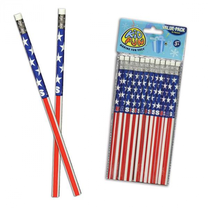 USA Flag Pencils (Per 12 Pack)