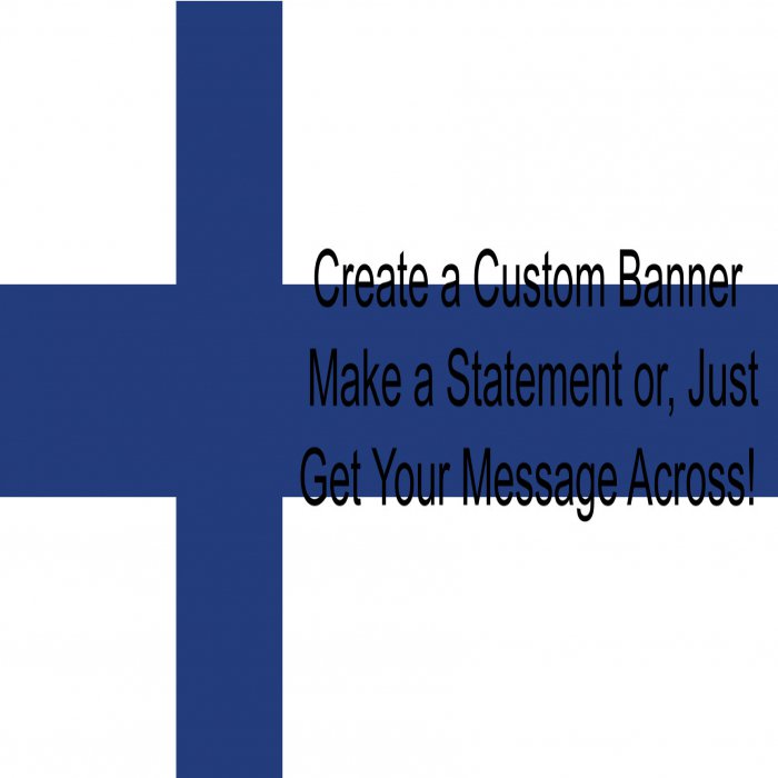 Finnish Flag Custom Banner  - 12" X 24"