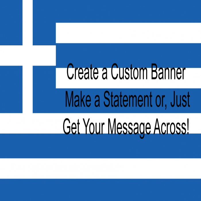 Greek Flag Custom Banner  - 12" X 24"