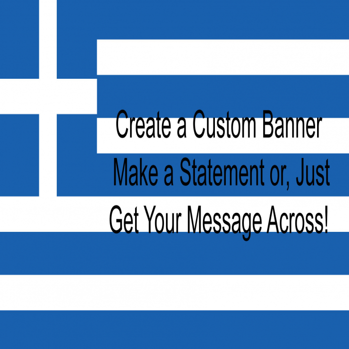 Greek Flag Custom Banner  - 18" X 36"