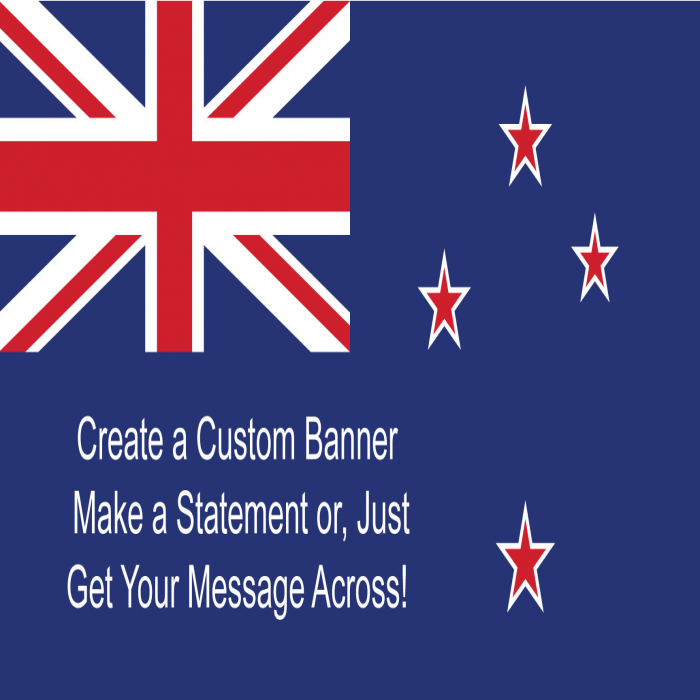 New Zealand Flag Custom Banner  - 48" X 96"