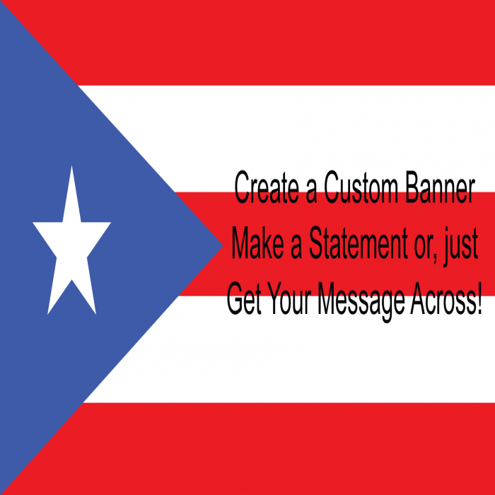 Puerto Rican Flag Custom Banner  - 36" X 72"