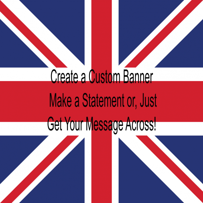 United Kingdom Flag Custom Banner  - 24" X 48"