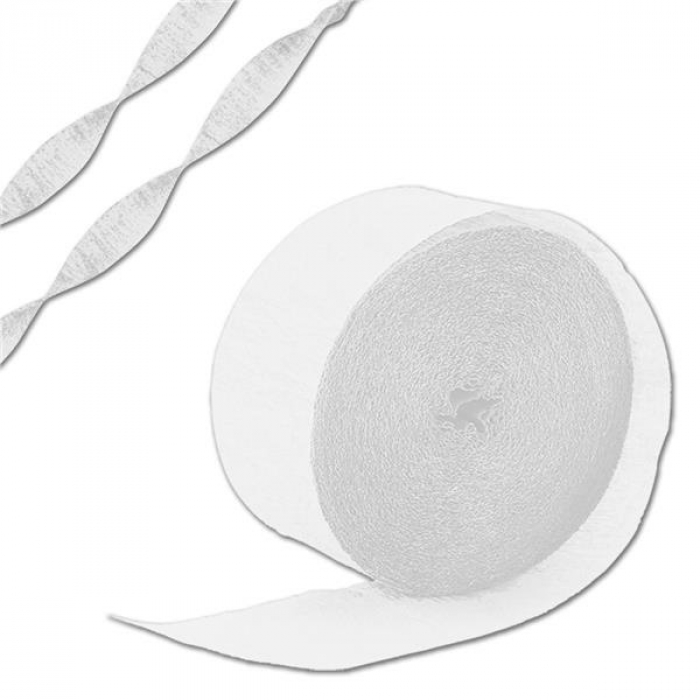 White Crepe Paper Streamer (Per 81' roll) White Crepe Paper Streamer (Per 81' roll)