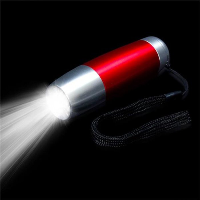 LED Red and Silver 4" Taper Flashlight