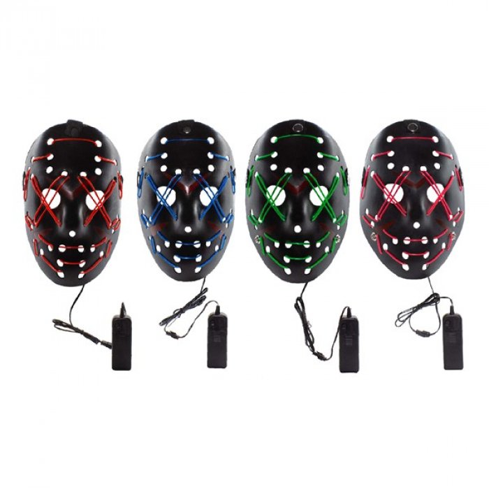 Assorted LED EL Wire Masks (Per 4 pack)