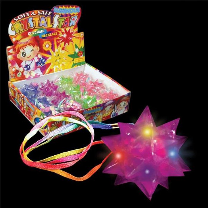LED Crystal Star Necklaces (Per 12 pack)