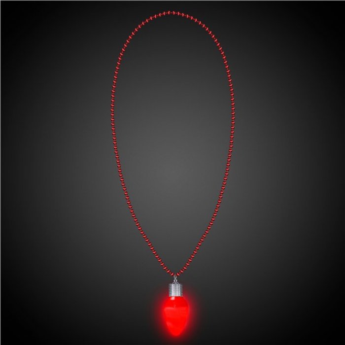 LED Red Bulb Bead Necklace