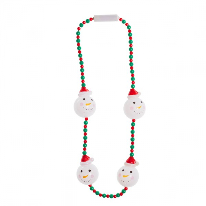 LED Snowman Bead Necklace