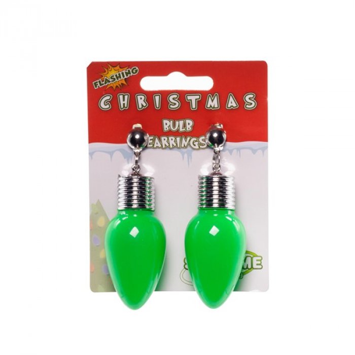 LED Green Bulb Clip-On Earrings (Per pair)