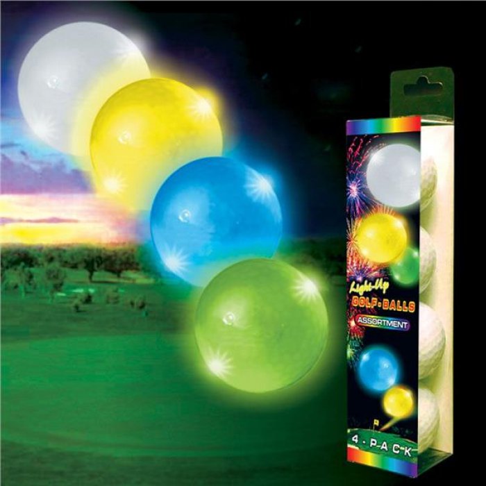 Assorted Color Novelty LED Golf Balls (Per 4 pack)