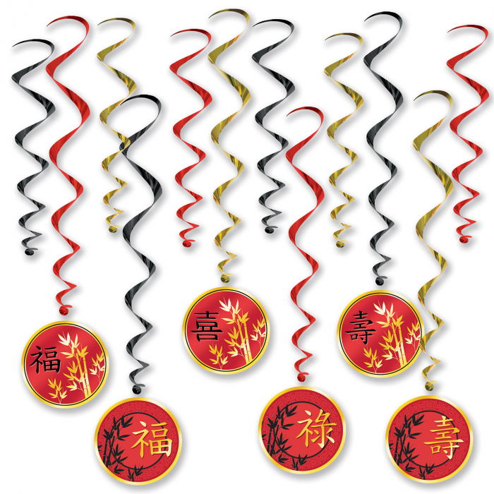 Asian Whirl Decorations (Per 12 pack) Asian Whirl Decorations (Per 12 pack)