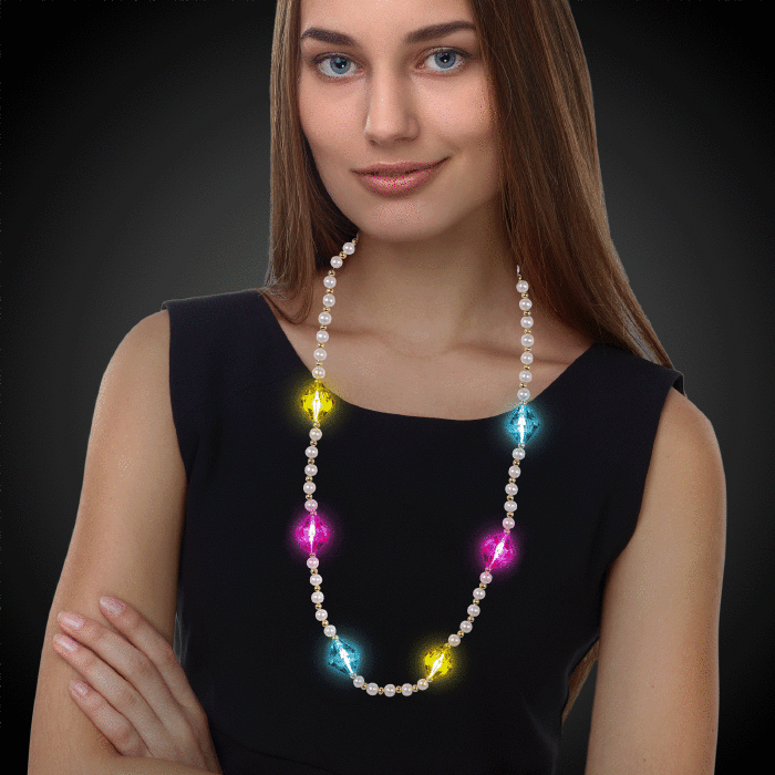 LED Disco Diamonds Bead Necklace