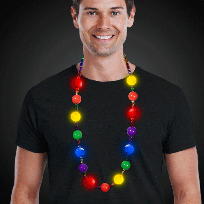 LED Rainbow Beads Necklace