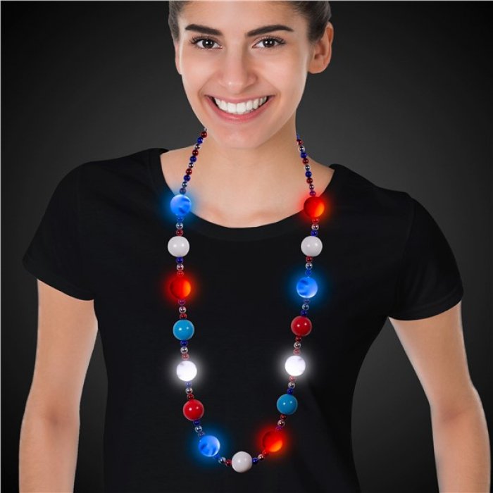 LED Patriotic Beads Necklace