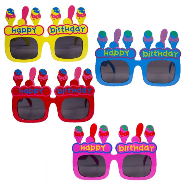 Assorted Happy Birthday Sunglasses (Per 12 pack)