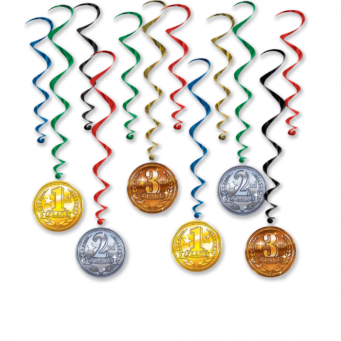 Award Medals Whirl Decorations (Per 12 pack)