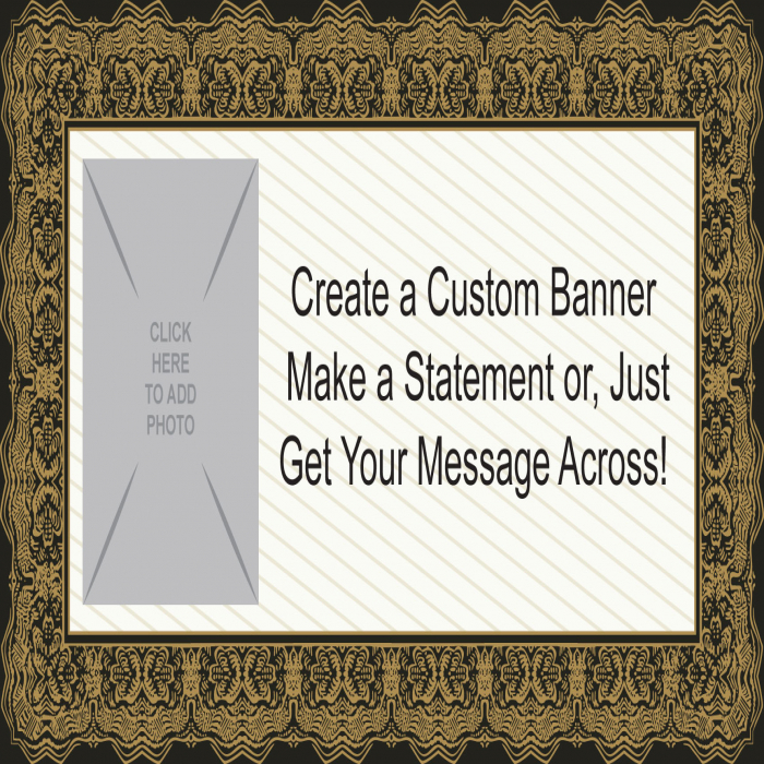 Classic Grad Border Custom Photo Banner  - 12" X 24"