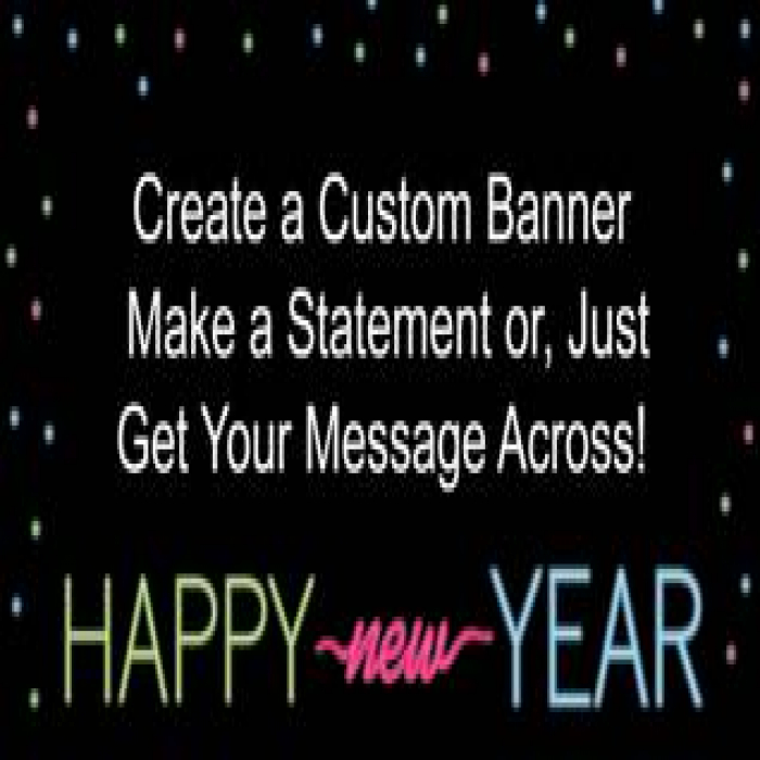 New Years Glow Custom Banner  - 12" X 24"