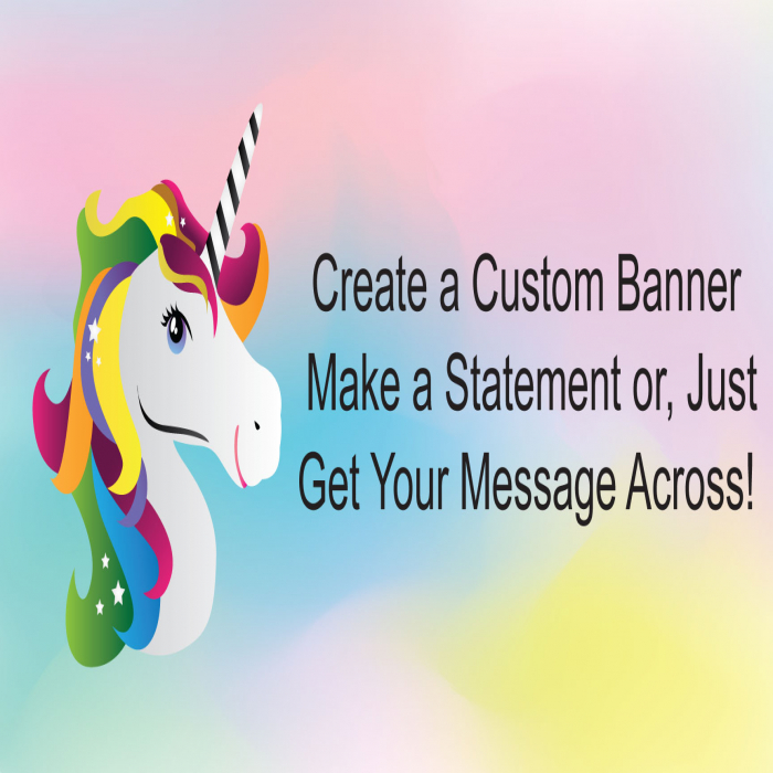 Rainbow Unicorn Custom Banner - 48" X 96" Rainbow Unicorn Custom Banner - 48" X 96"