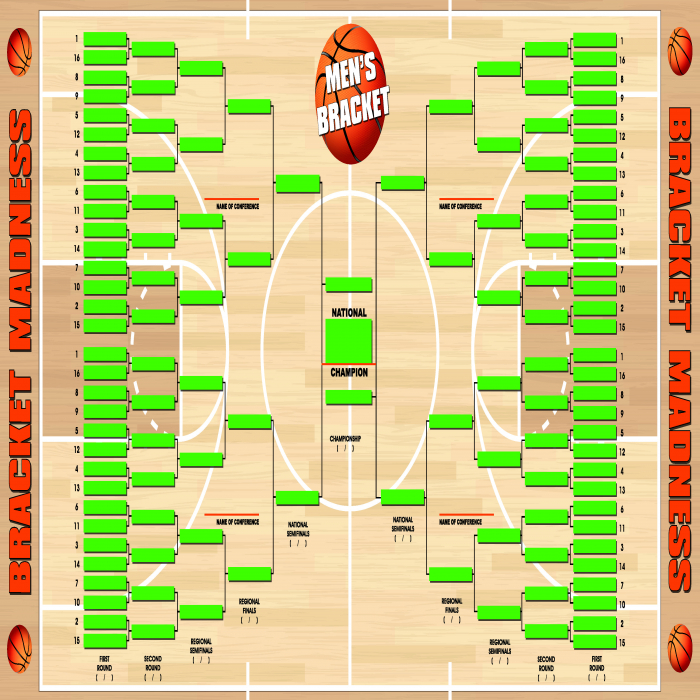 Men's Basketball Bracket Banner  - 24" X 48"