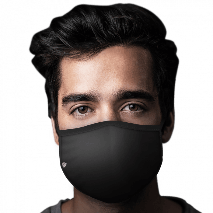 Solid Black Polyester Face Mask