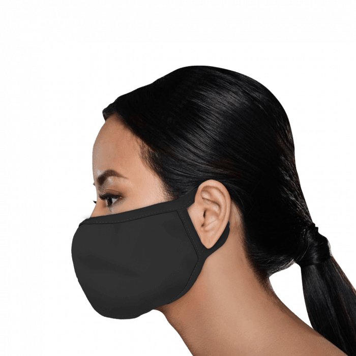 Solid Black Polyester Face Mask