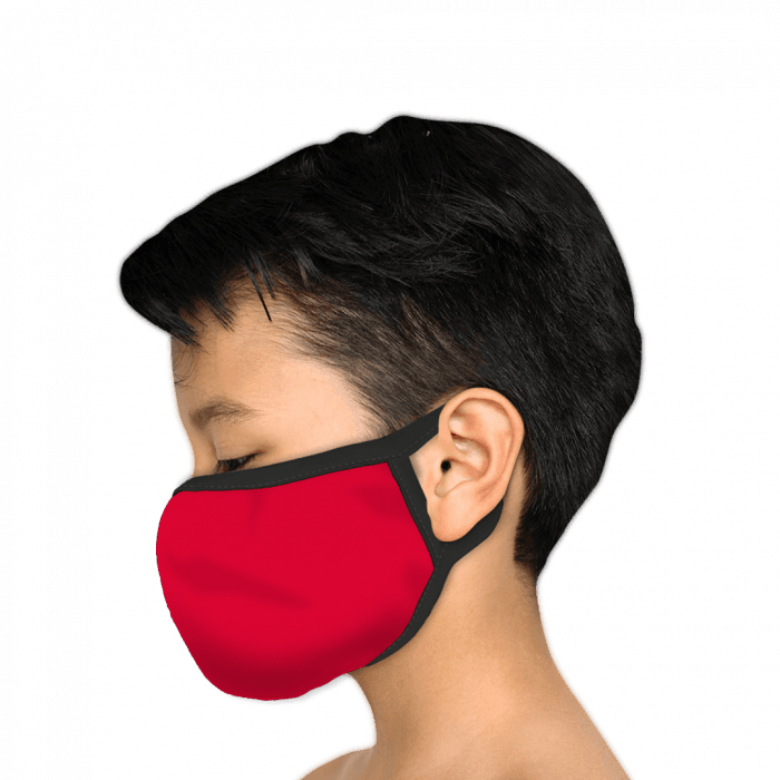 Solid Red Polyester Face Mask