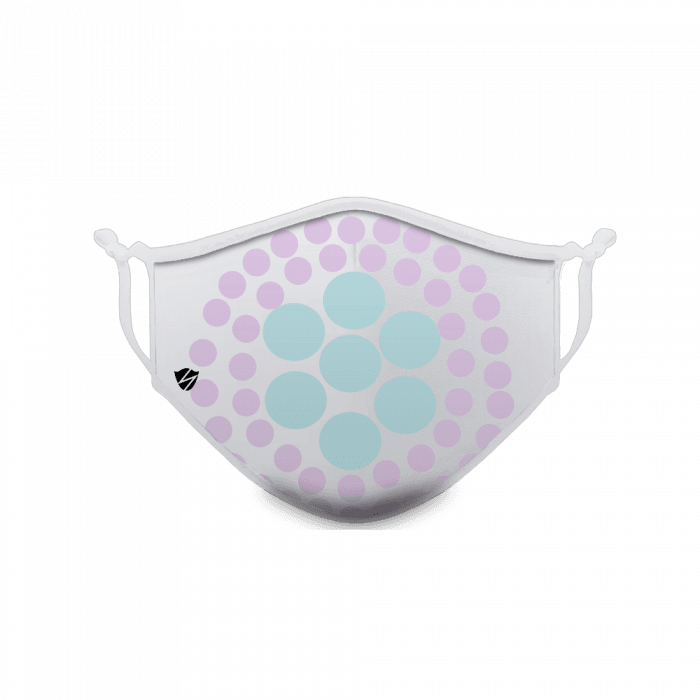 Light Purple, Teal Dots on White