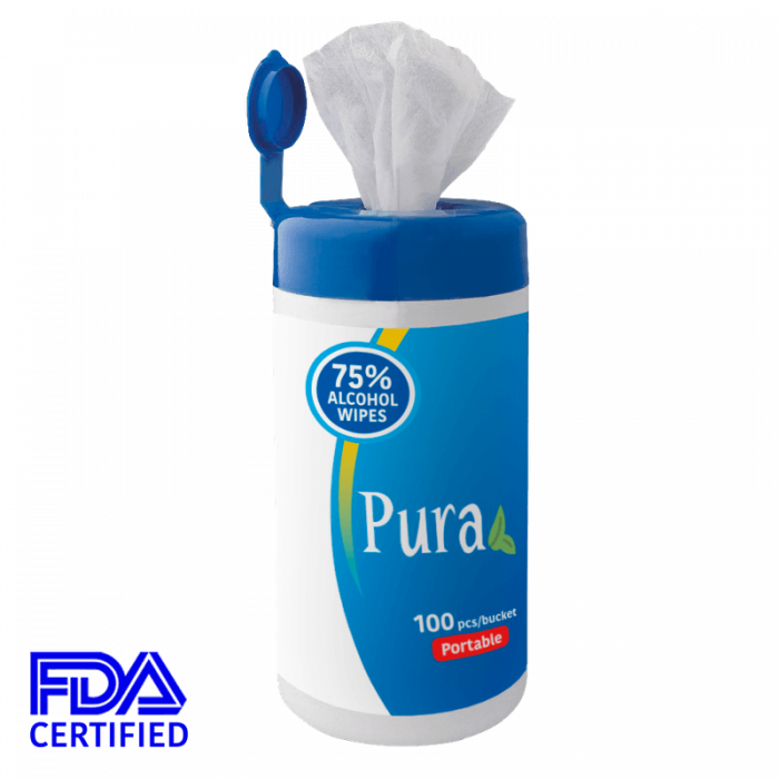 Antibacterial Wet Wipes In Resealable Container 100 Count