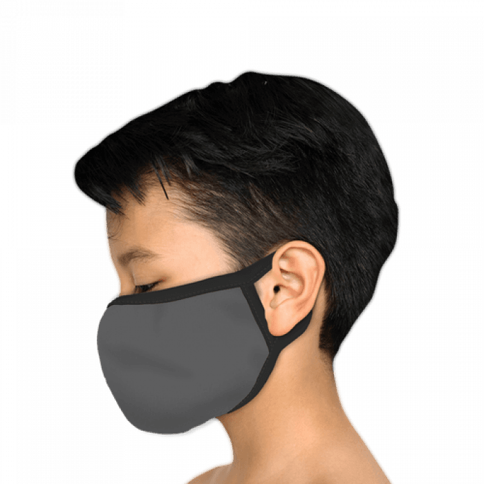 Solid Gray Polyester Face Mask