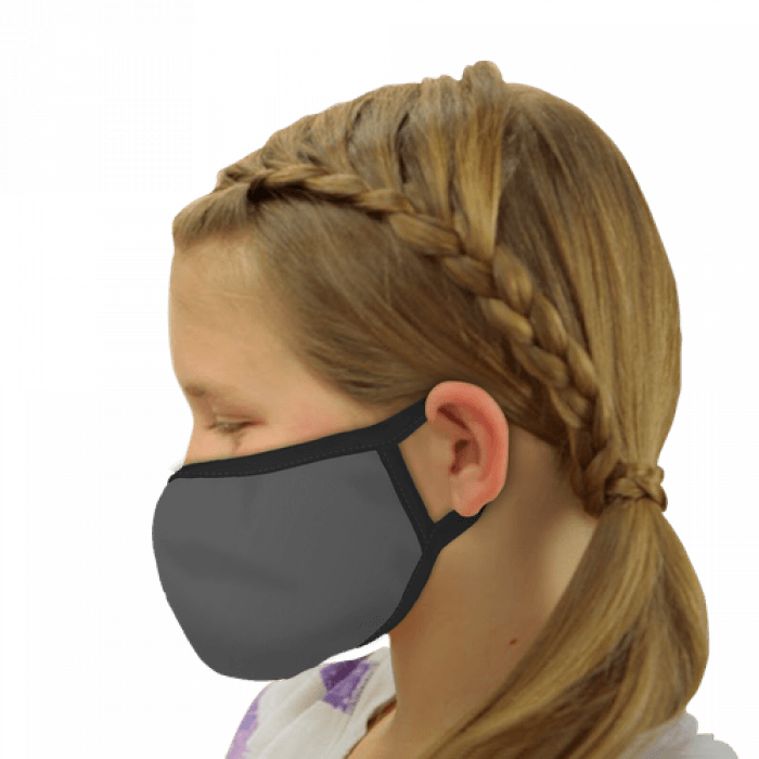 Solid Gray Polyester Face Mask