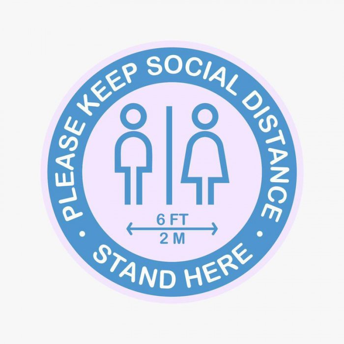 Please Keep Social Distance People Floor Decal
