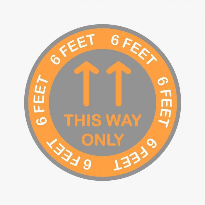 6 Feet Apart This Way Only Floor Decal