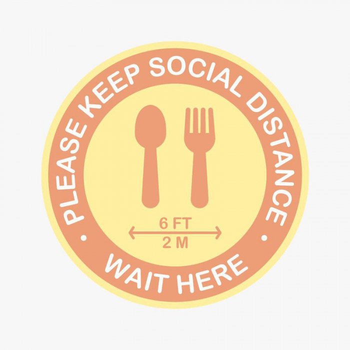 Please Keep Social Distance Kitchen Floor Decal