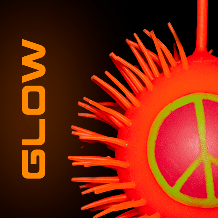 LED Peace Sign Puffer YoYo Ball- Orange