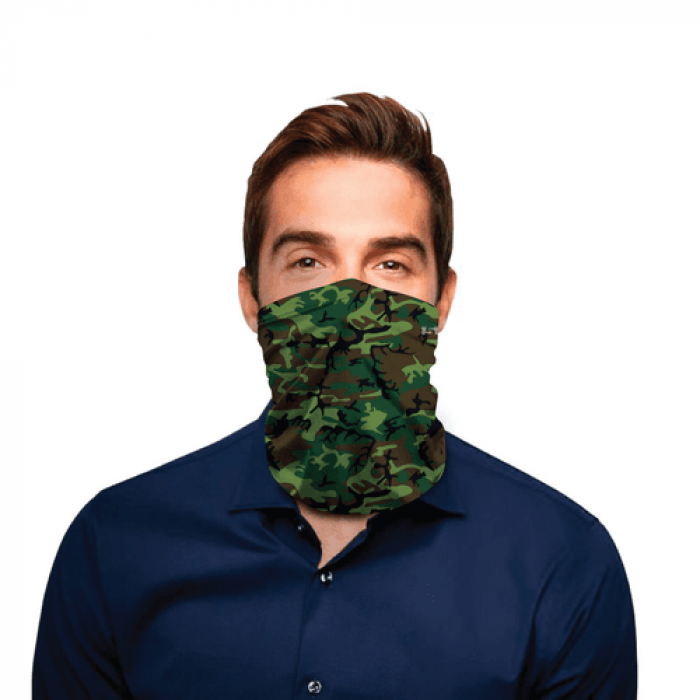 Dark Green Theme Camo Polyester Gaiter