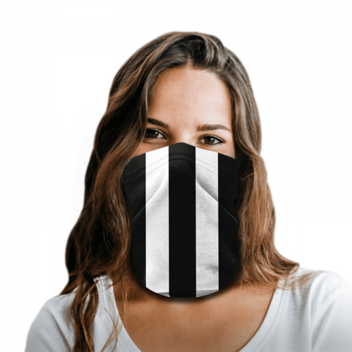 Black White Stripes Polyester Gaiter