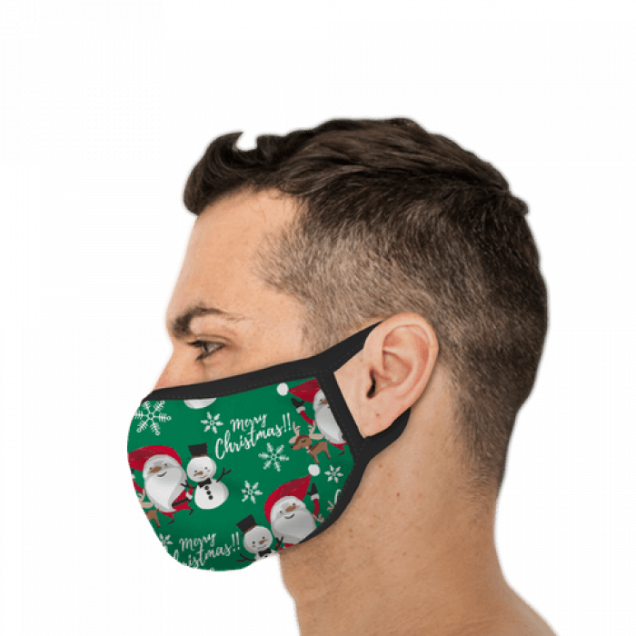 Green Merry Christmas Polyester Face Mask