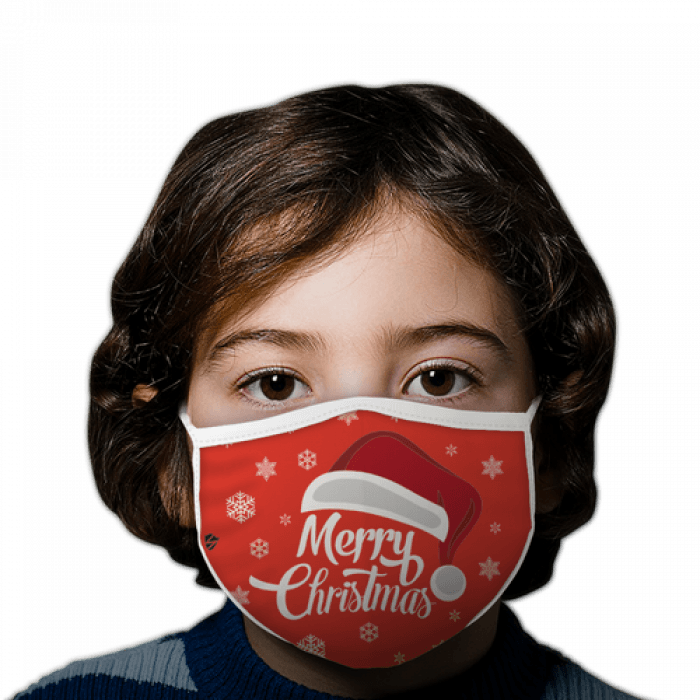Red Merry Christmas Polyester Face Mask